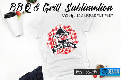 BBQ &amp; Grill T-Shirt Sublimation Design | Fathers Day T-Shirt Design