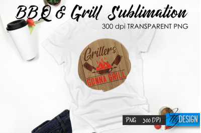 BBQ &amp; Grill T-Shirt Sublimation Design | Fathers Day T-Shirt Design