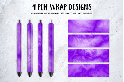 Purple Marble Pen Wraps&nbsp;Sublimation or Waterslide