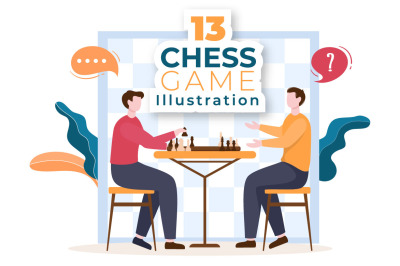 13 Chess Board Game Cartoon Illustration