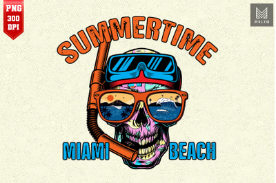 Summertime Skull Miami Beach Summer