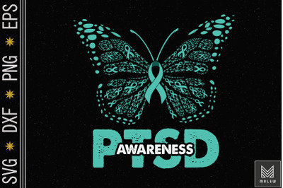 Butterfly PTSD Awareness Month Teal