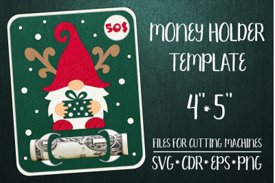 Gnome Christmas Card| Money Holder Template