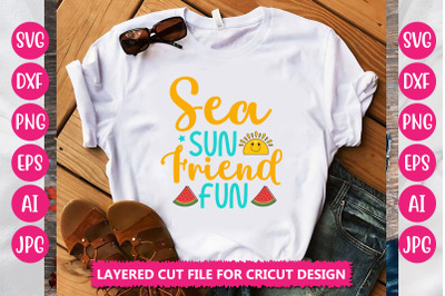 Sea Sun Friend Fun SVG Cut File