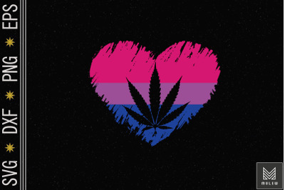 Weed Heart LGBTQ Bisexual Pride