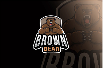 Brown Bear Esport Logo Template