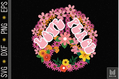 Peace Sign Love 60s 70s Flower Hippie