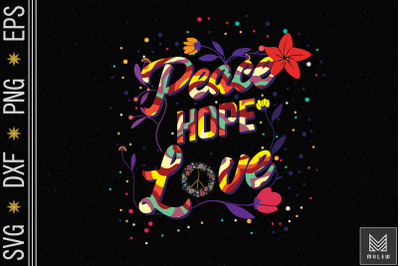 Peace Hope Love Hippie Disco Outfit 70s