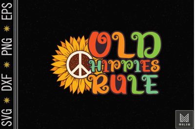 Old Hippies Rule Hippie Vintage Retro