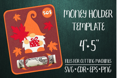 Autumn Gnome Card | Money Holder Template