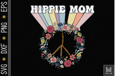 Hippie Mom Cute Vintage Retro Peace Sign