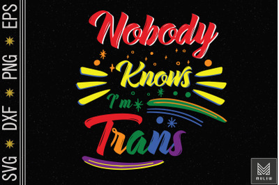 Nobody Knows I&#039;m Trans LGBT Pride