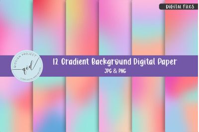 Gradient Background Digital Paper | 12 Variations