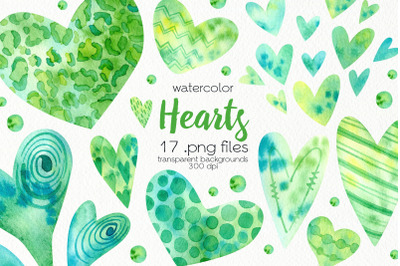 Watercolor Heart Clipart - PNG Files
