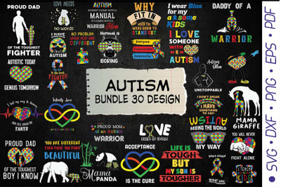 Autism Bundle-30 Designs-220310