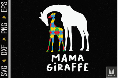 Womens Autism Mama Giraffe