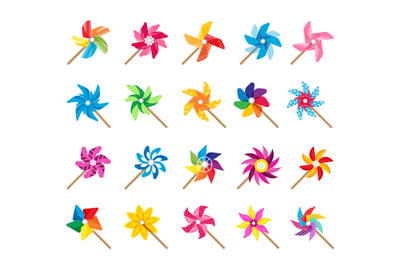 Cartoon windmill toy. Pinwheel spinner cute summer baby toy collection