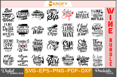 Wine SVG bundle designs