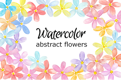 Watercolor abstract flowers clipart flower botanical