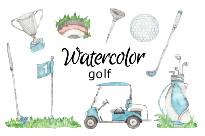 Golf watercolor clipart