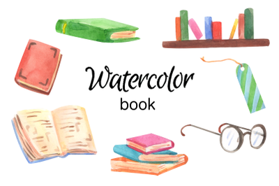 watercolor books clip art