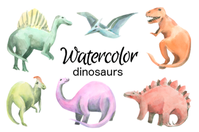 Dinosaurs watercolor clipart