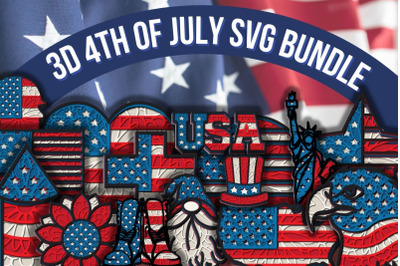 3D 4th of July SVG Bundle