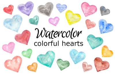 Colorful hearts clipart