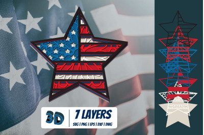 3D American Star SVG