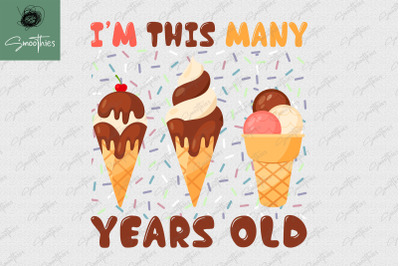 Ice Cream Birthday 3 Years Old Design