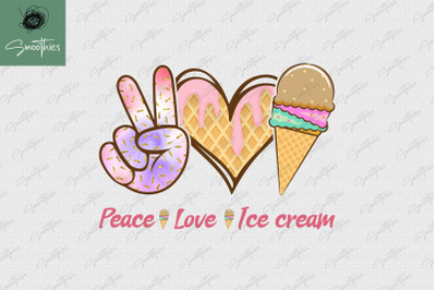 Peace Love Ice Cream Cute Design