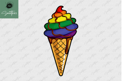 Gay Ice Cream LGBT Pride Rainbow PNG