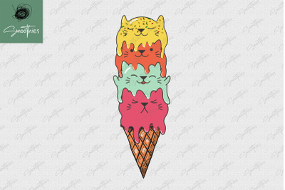 Cute Cat Ice Cream Kitten Lover Design