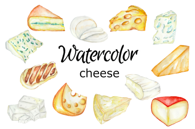 Cheese watercolor art