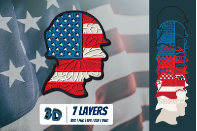 3D American Soldier SVG