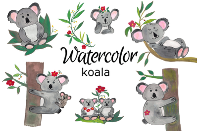 Koala watercolor clip art