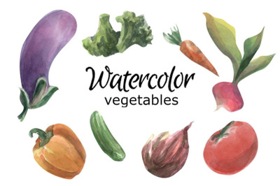 Vegetables watercolor clip art