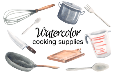 Cooking supply watercolor clip art