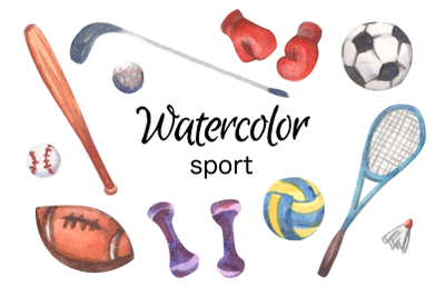 Sport watercolor clip art