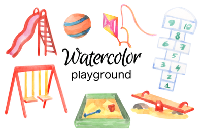 Playground watercolor clip art