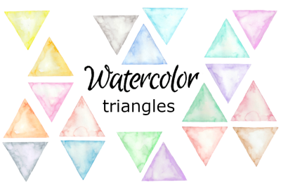 Watercolor triangles clipart