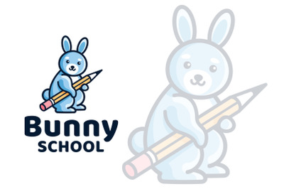 Bunny School Kids Logo Template