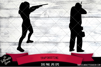 Trapshooting Silhouette Vector