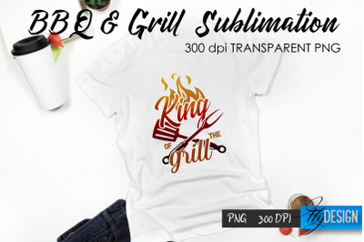 BBQ &amp; Grill T-Shirt Sublimation Design | Fathers Day T-Shirt Design