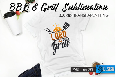 BBQ &amp; Grill T-Shirt Sublimation Design | Fathers Day T-Shirt Design