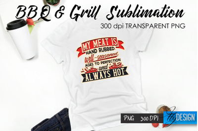 BBQ &amp; Grill T-Shirt Sublimation Design | Fathers Day T-Shirt Design