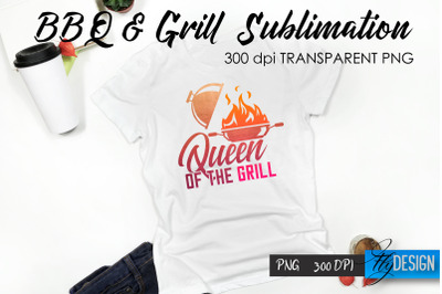 BBQ &amp; Grill T-Shirt Sublimation Design | Fathers Day T-Shirt Design