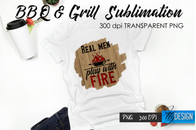 BBQ &amp; Grill T-Shirt Sublimation Design | Fathers Day T-Shirt Design