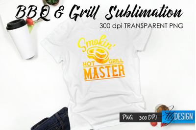 BBQ &amp; Grill T-Shirt Sublimation Design | Fathers Day T-Shirt Design