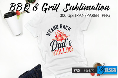 BBQ &amp; Grill T-Shirt Sublimation Design | Fathers Day T-Shirt Design